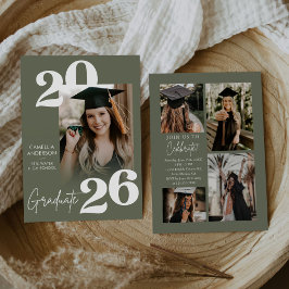 Invitación Fotos de graduación modernas y casuales de moda