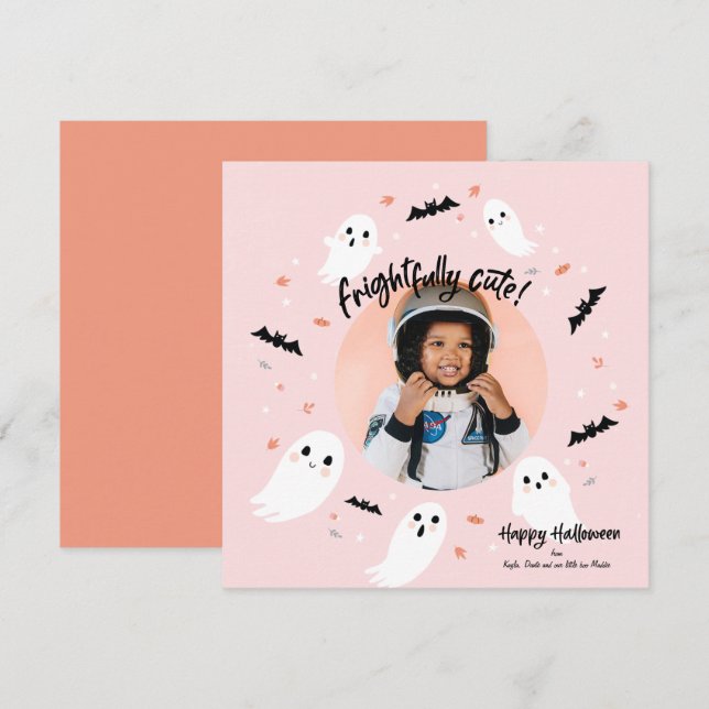 Invitación Fotos de Happy Halloween con adorabilidad (Anverso / Reverso)