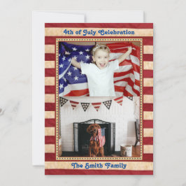 Invitación Fotos de la familia Bandera Americana 2 del 4 de J