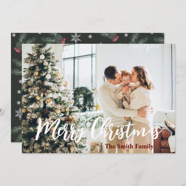 Invitación Fotos de la familia de navidad de Feliz Navidad Ta (Anverso / Reverso)