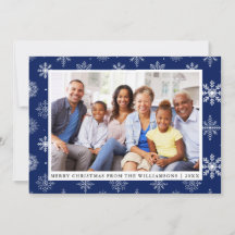 Fotos de la familia Feliz Navidad Snowflakes Blue