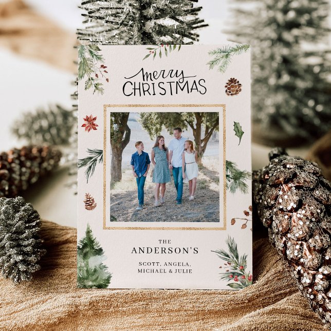 Invitación Fotos de la familia navideña Merry (Subido por el creador)