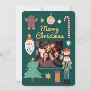 Invitación Fotos de la familia navideña Merry