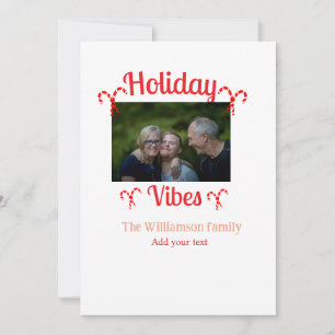 Invitación Fotos de la familia roja de Holiday Vibes