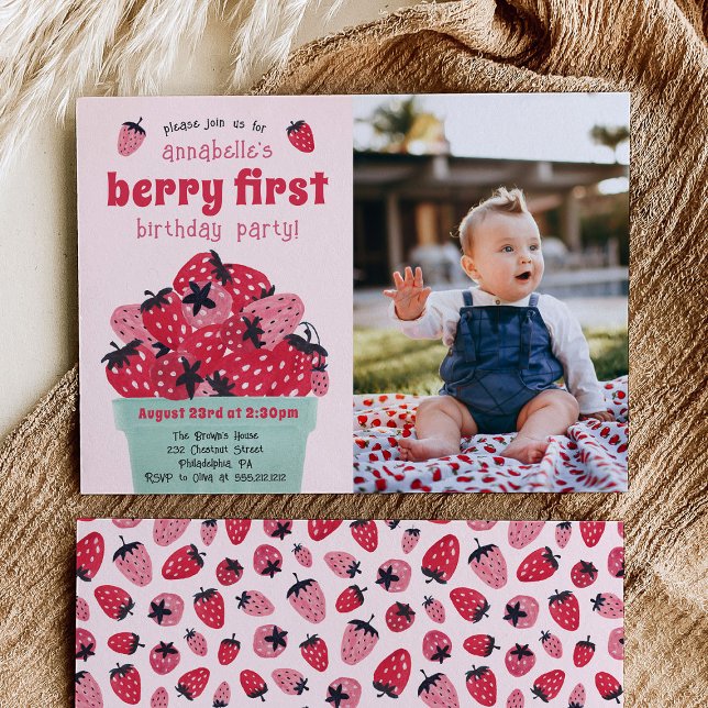 Invitación Fotos de la fiesta de cumpleaños de Berry First Bi (Subido por el creador)