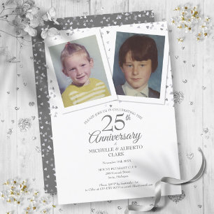 Invitación Fotos de la infancia del 25º aniversario de bodas 