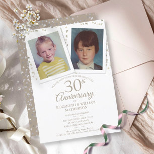 Invitación Fotos de la infancia del 30º aniversario de bodas 