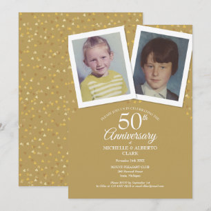 Invitación Fotos de la infancia del 50º aniversario de bodas 