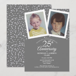 Invitación Fotos de la infancia del aniversario de bodas de p