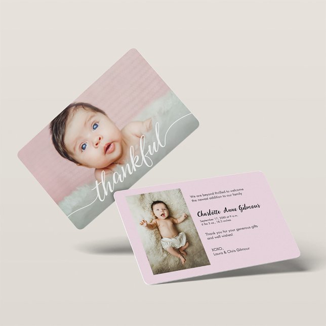 Invitación Fotos de la niña agradecida bebé ducha rosa (Subido por el creador)