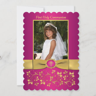 Invitación Fotos de la Santa Comunión de la Vieira de RIBBON
