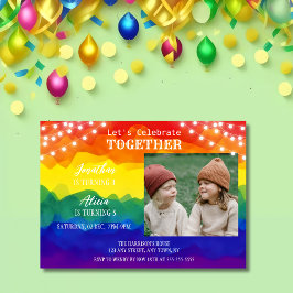 Invitación Fotos de las luces de cadena Cumpleaños Conjunto c