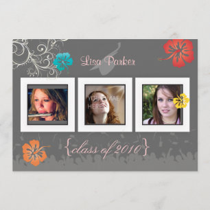 Invitación Fotos de mariposa/Swirls/flores tropicales