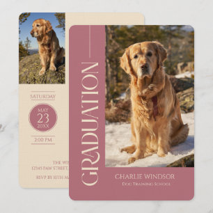 Invitación Fotos de Mascotas Fiesta de Perros Graduación Rosa