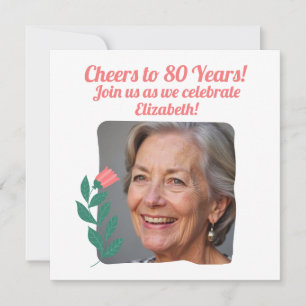 Invitación Fotos de personalizados a 80 años 80 cumpleaños