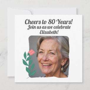 Invitación Fotos de personalizados a 80 años 80 cumpleaños