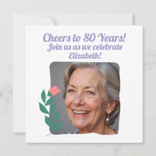 Invitación Fotos de personalizados a 80 años 80 cumpleaños