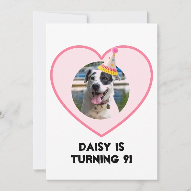 Invitación Fotos de Punto Polka Cumpleaños (Anverso)