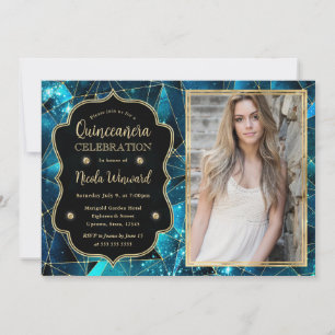 Invitación Fotos de Quinceañera de la Galaxia de Cristal de M