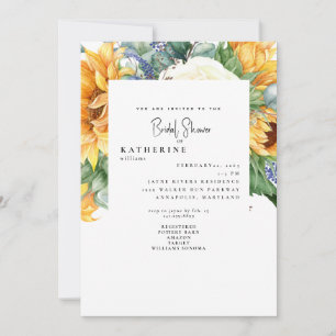 Invitación Fotos de Regalo de Boda de Girasoles Blancos de Ve