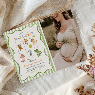 Invitación Fotos de Safari en la Selva Tropical para Baby Sho