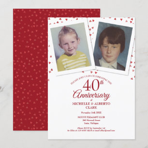 Invitación Fotos del 40 aniversario de la infancia del Boda R