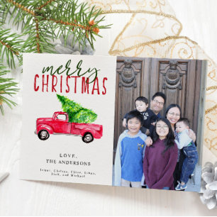 Invitación Fotos del Camión Rojo de Feliz Navidad