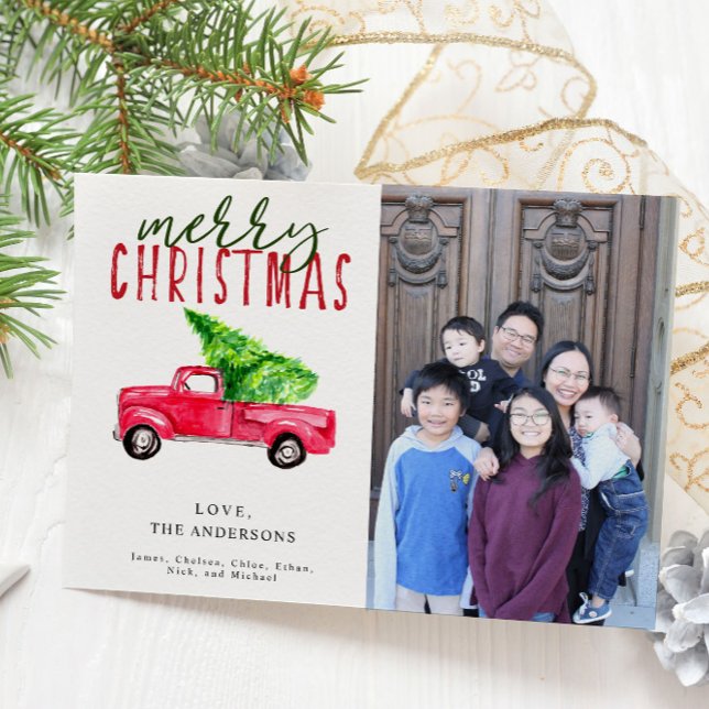 Invitación Fotos del Camión Rojo de Feliz Navidad (Subido por el creador)