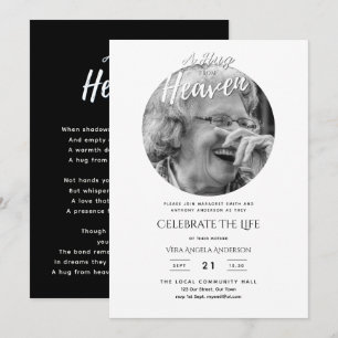 Invitación Fotos del cielo celebración del funeral de vida