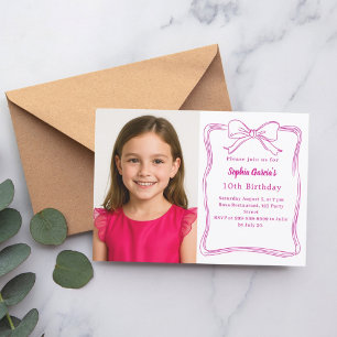 Invitación Fotos del cumpleaños del arco dibujado a mano en r