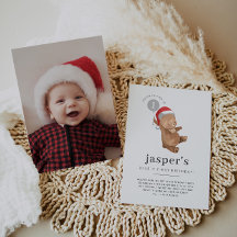 Fotos del primer cumpleaños de Bear Balloon Santa