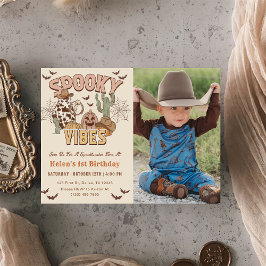 Invitación Fotos del primer cumpleaños de Fiesta occidental e