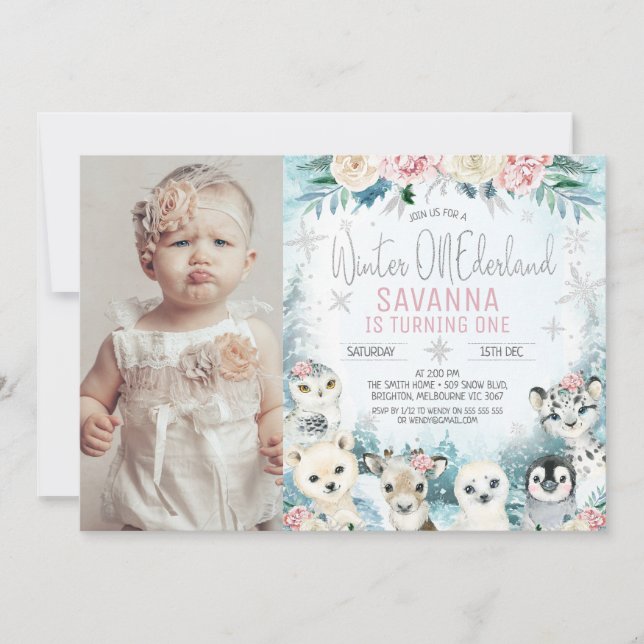 Invitación Fotos Día de Aniversario del Invierno Ártico de Pl (Anverso)