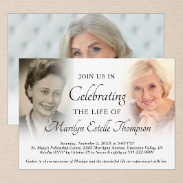 Invitación Fotos Elegantes de Celebración de Vida