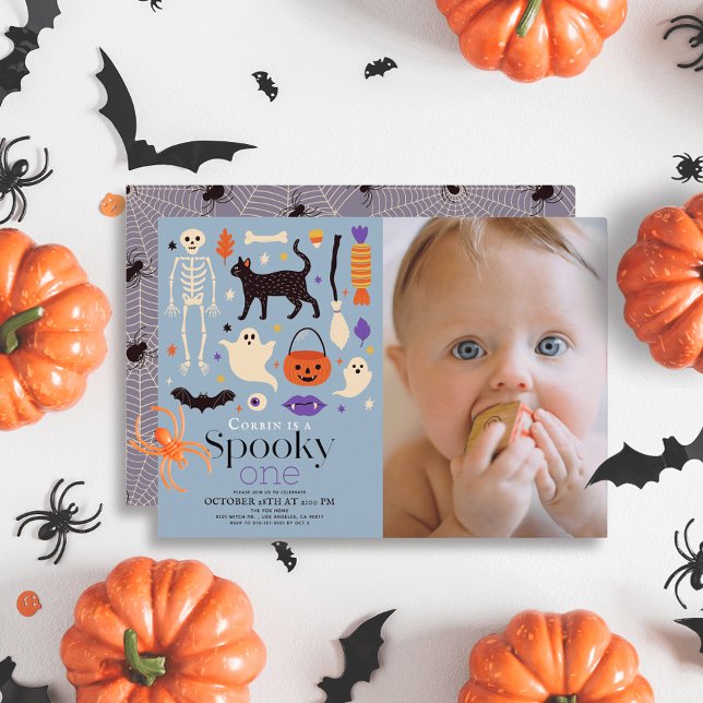 Invitación Fotos espeluznantes del primer cumpleaños del azul (Subido por el creador)