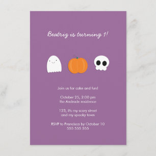 Invitación Fotos Fiesta de cumpleaños Morado Primer cumpleaño