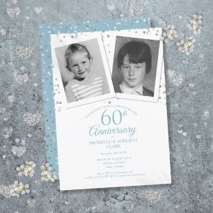 Invitación Fotos infantiles del 60 aniversario de bodas de di