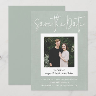 Invitación Fotos instantáneas en verde salvia moderno para gu
