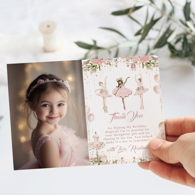 Invitación Fotos mágicas de bailarina y twirina Gracias (Subido por el creador)