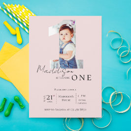 Invitación Fotos minimalistas Elegantes Fiesta de Cumpleaños