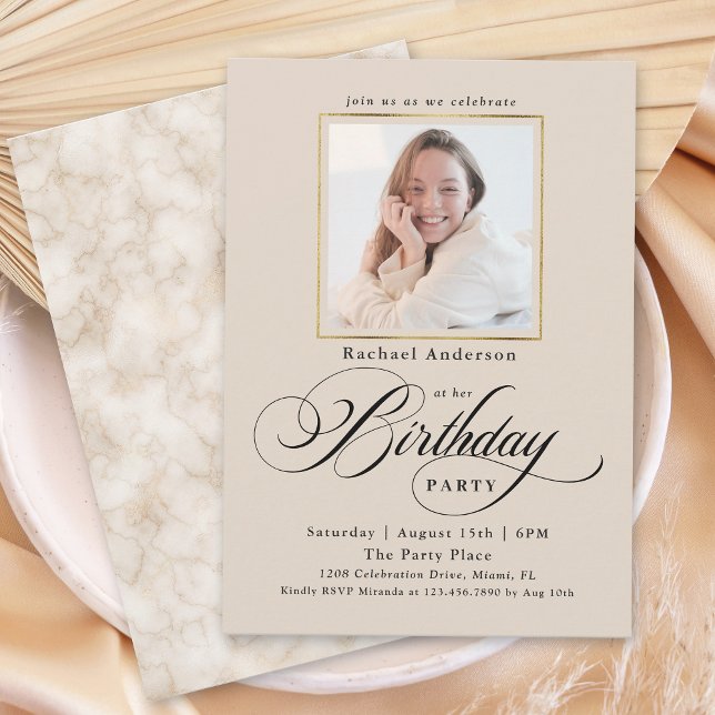 Invitación Fotos Minimalistas modernas Fiesta de cumpleaños (Subido por el creador)