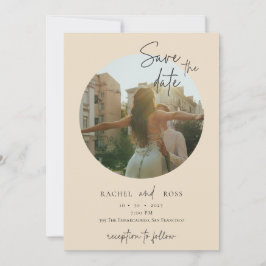 Invitación Fotos Minimalistas Simples | Boda Beige 