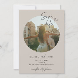 Invitación Fotos Minimalistas Simples | Boda Beige 