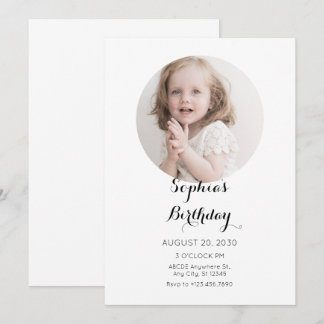 Invitación Fotos Minimalistas simples cumpleaños