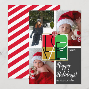 Invitación Fotos mínimas de amor navideño 3 fotos