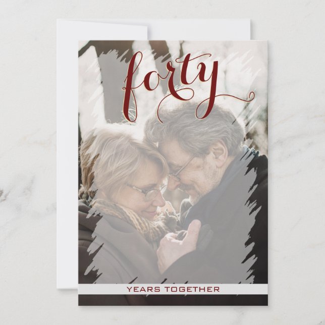 Invitación Fotos modernas 40 años de Boda (Anverso)