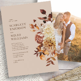 Invitación Fotos modernas de la boda de otoño