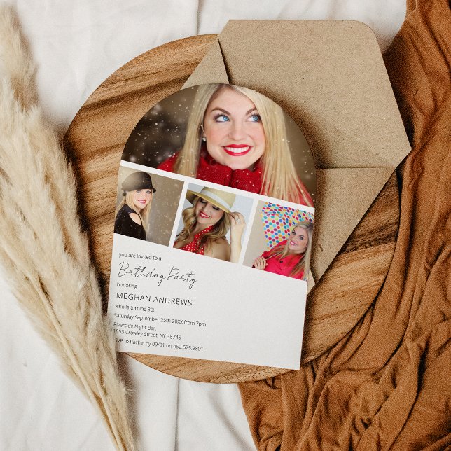 Invitación Fotos modernas de la fiesta de cumpleaños de Colla (Subido por el creador)