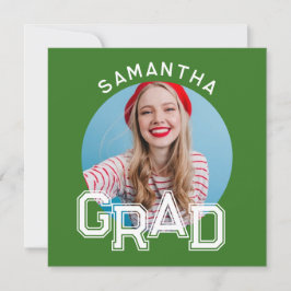 Invitación Fotos Modernas Simples de Graduación de Escuela Se