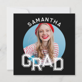 Invitación Fotos Modernas y Simples de Graduación de Escuela 